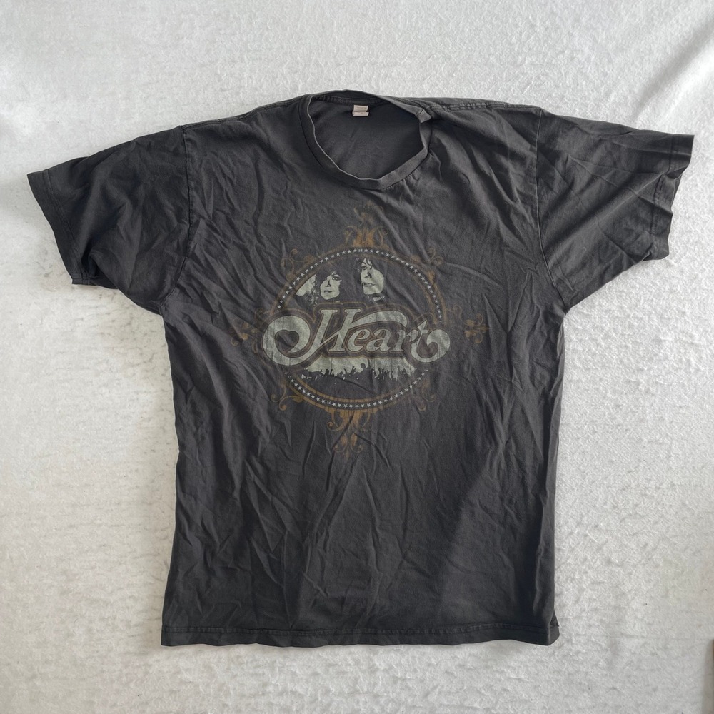 Tultex Heart Band T-Shirt Mens XL Black Graphic Tour Tee Canadian Dates
